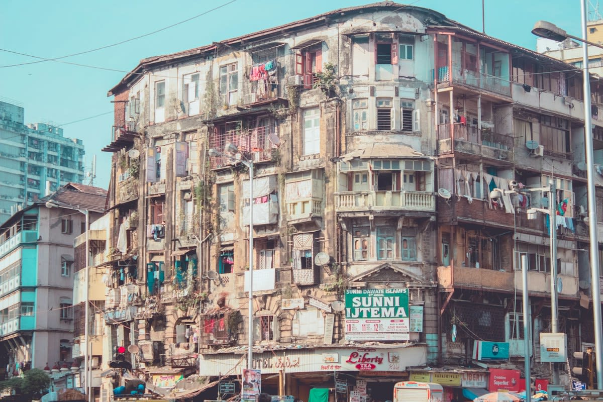Crowded street in Dharavi Mumbai