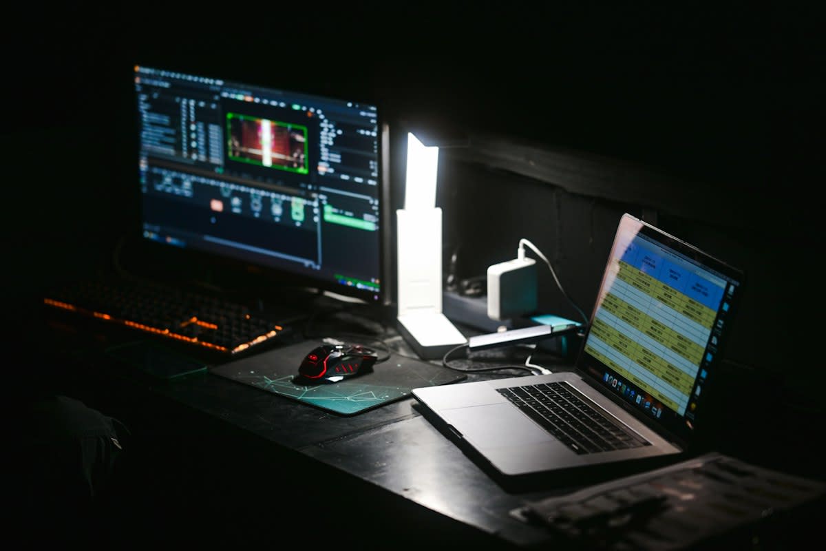 medical monitoring equipment in a dark room