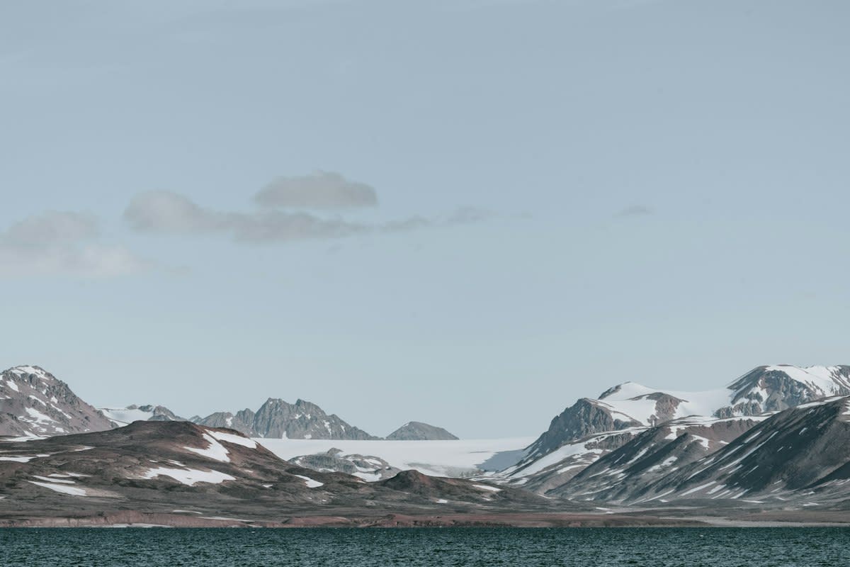 Frozen arctic mountains