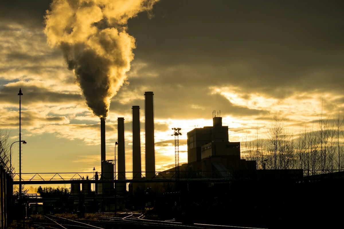 industrial smoke stacks