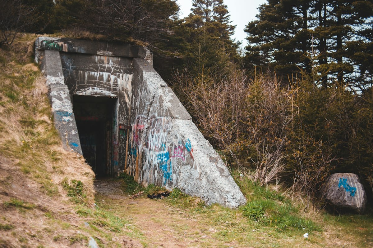 concrete bunker ruins