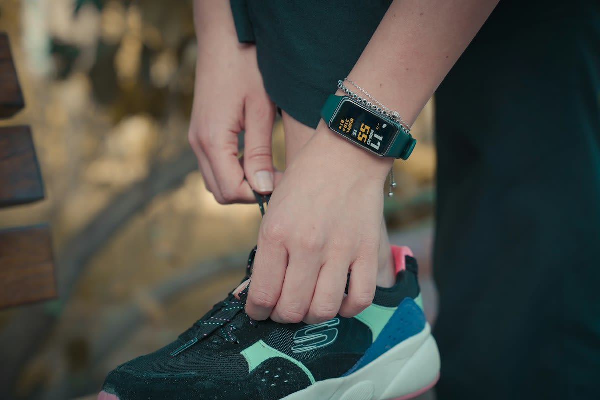 Close up of fitness tracker