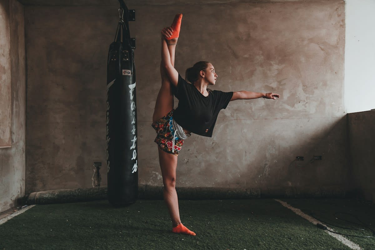 Athlete performing balance tests