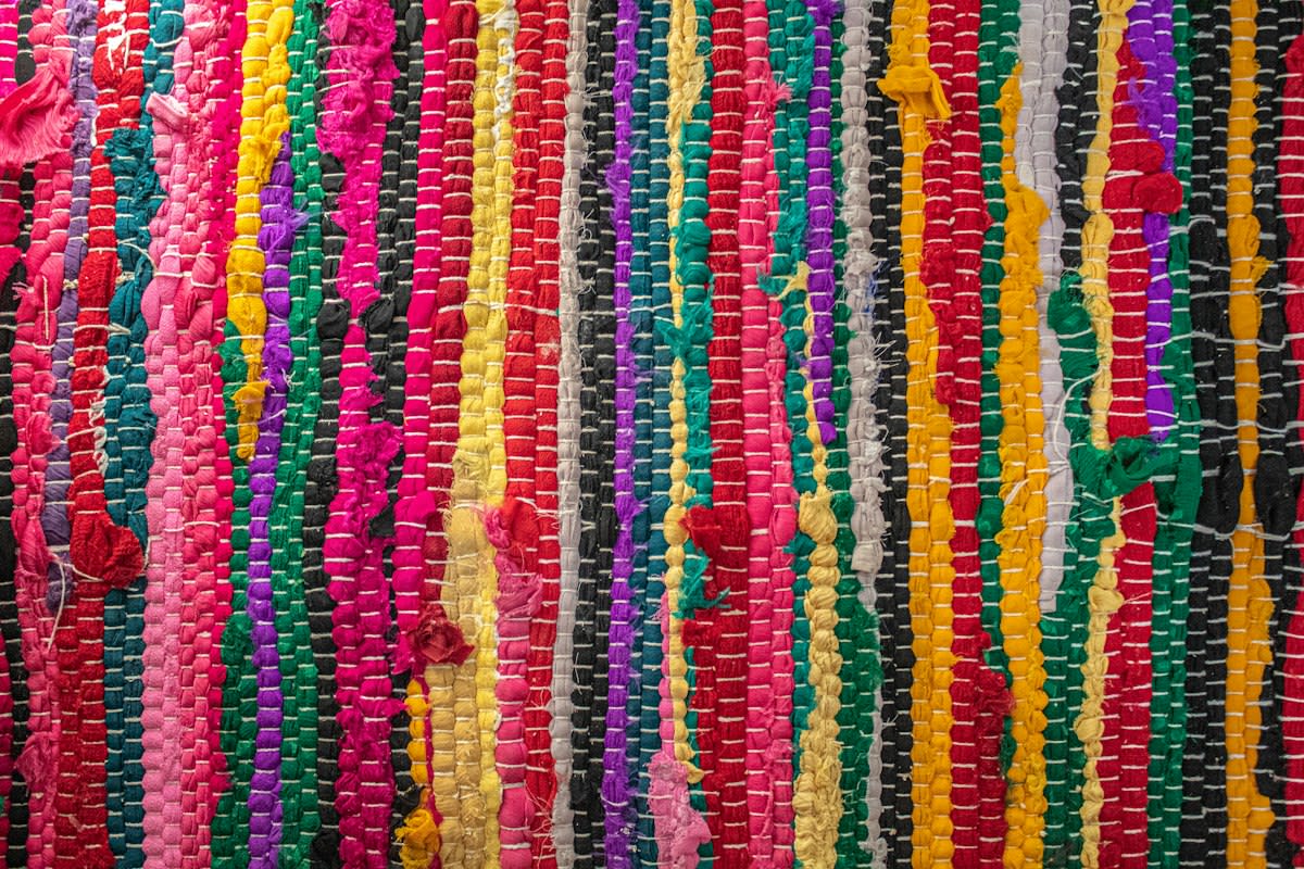 Ancient textile weave close up