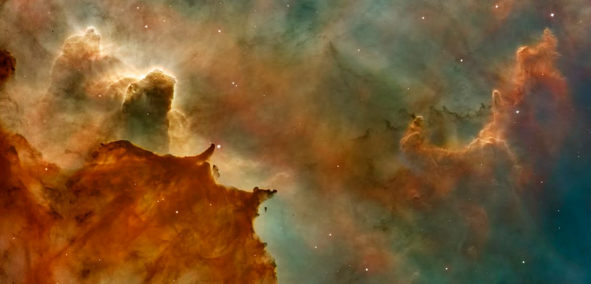 Deep space nebula with contrasting colors