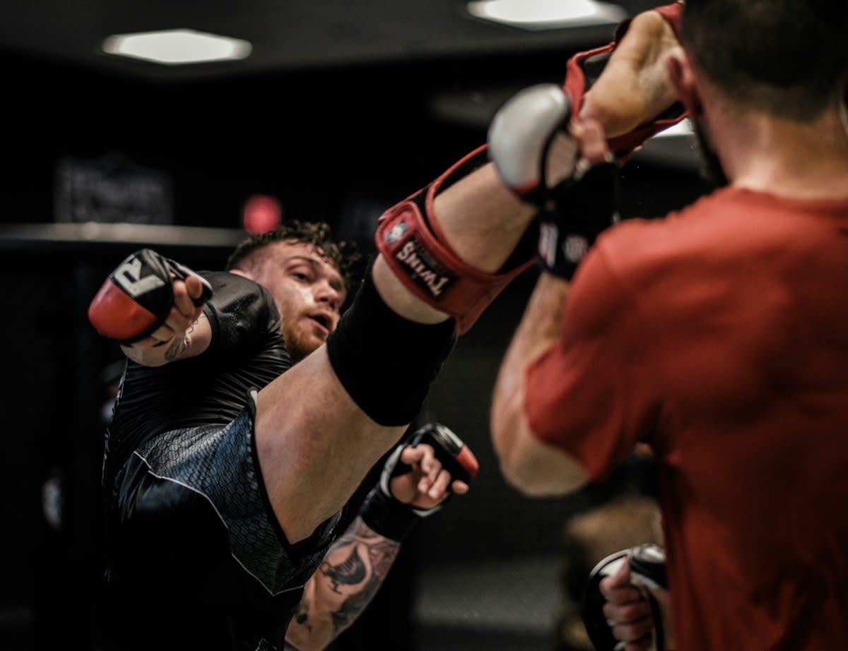 MMA fighter training