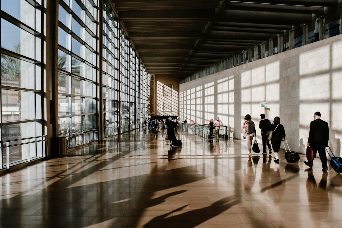 burnt out traveler in airport