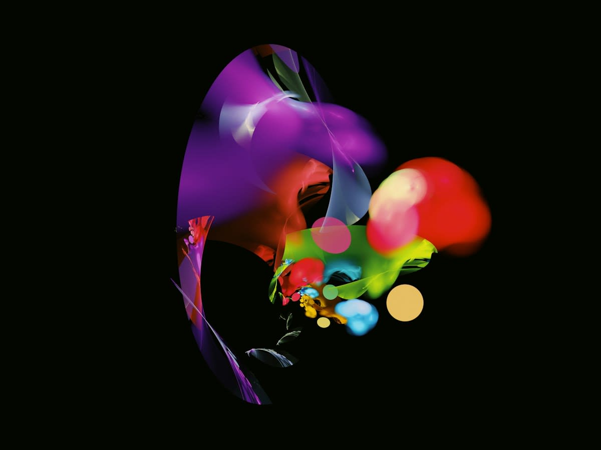 Abstract digital art with glitch effects and vibrant colors