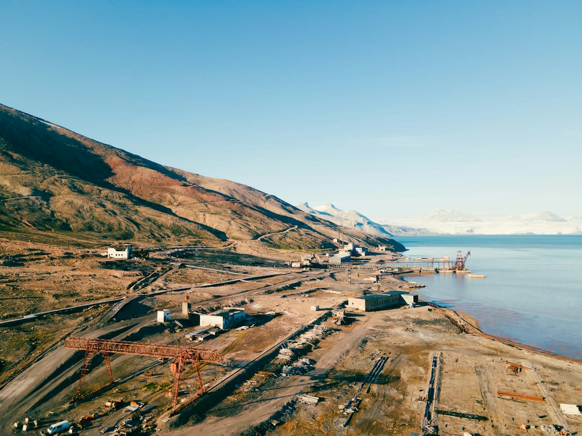 Arctic landscape with industrial infrastructure