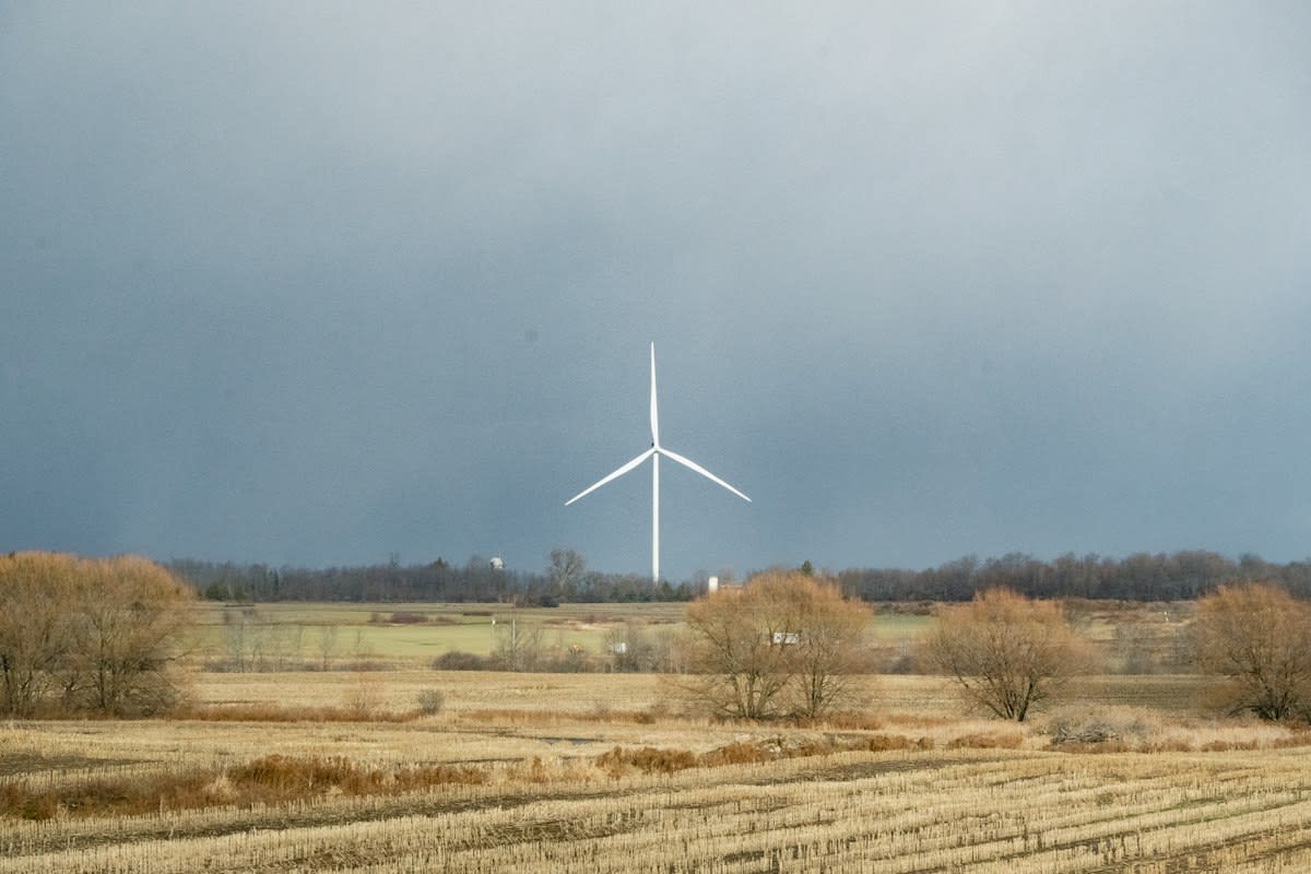 Wind turbines in a vast field