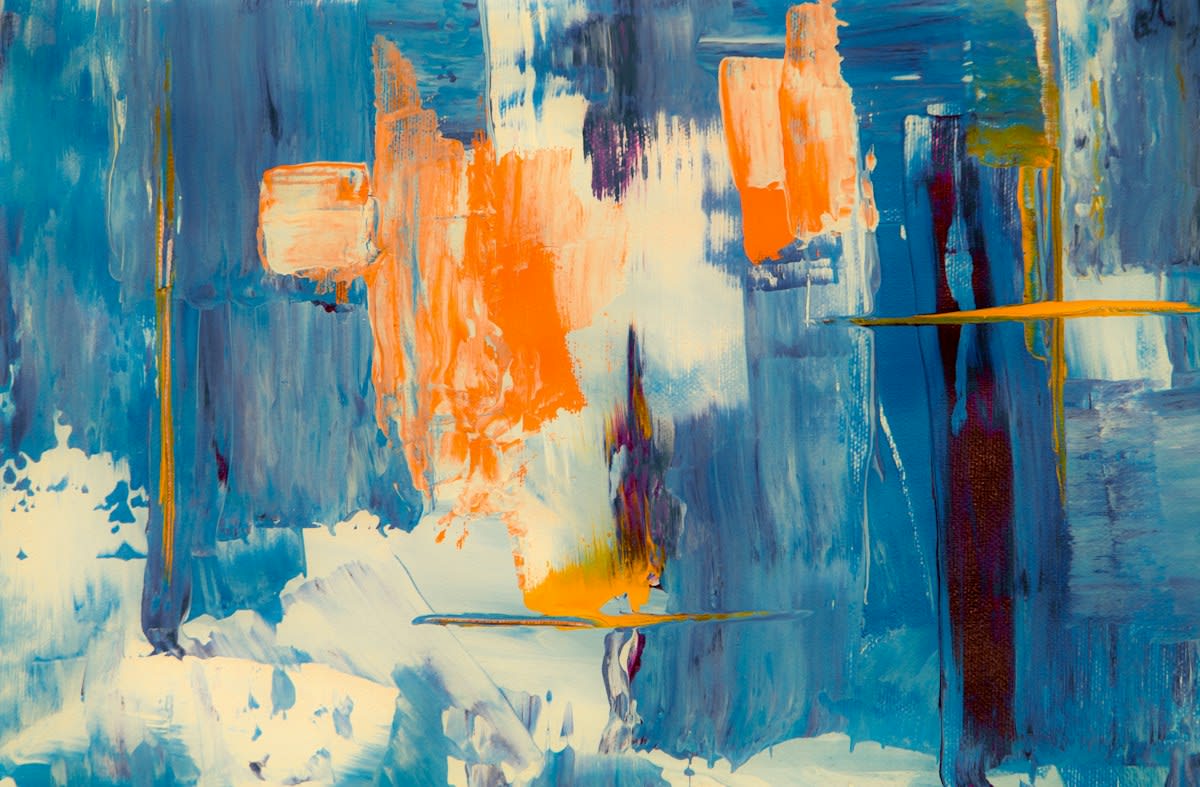 Abstract art with raw textures and visible brushstrokes