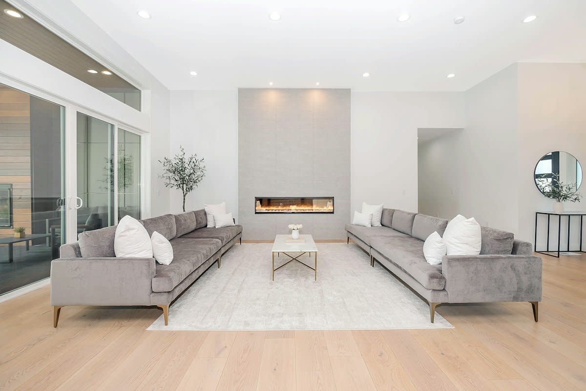 High end minimalist living room