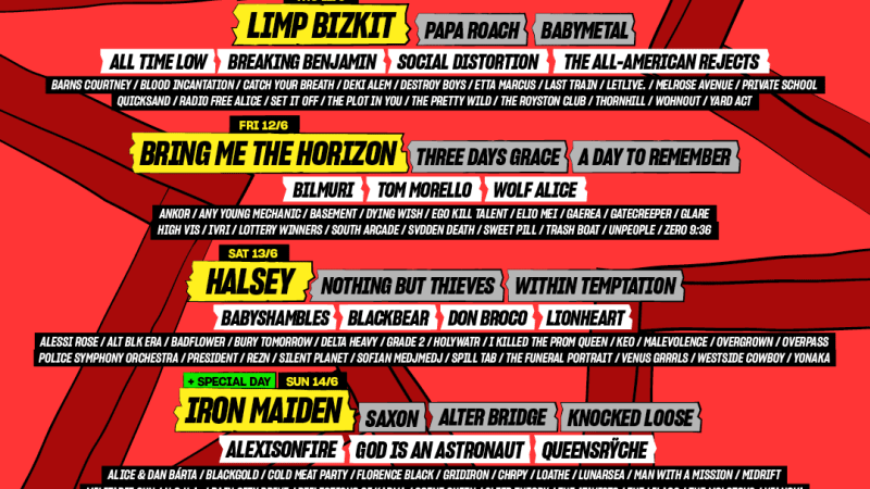 Rock for People 2026 finalized lineup poster featuring Iron Maiden, Gorillaz, Bring Me The Horizon, and over 130 acts