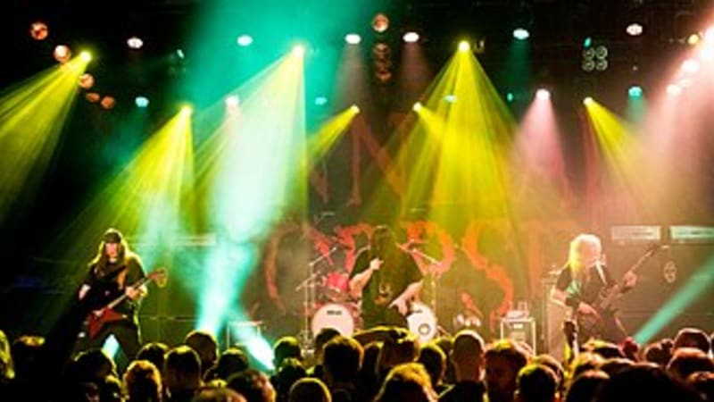 Cannibal Corpse performing live in 2024