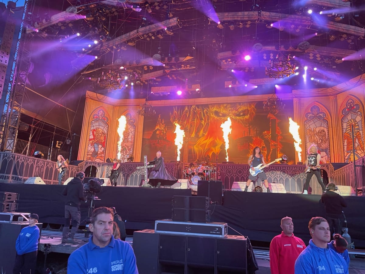 Iron Maiden performing live at Download Festival 2022