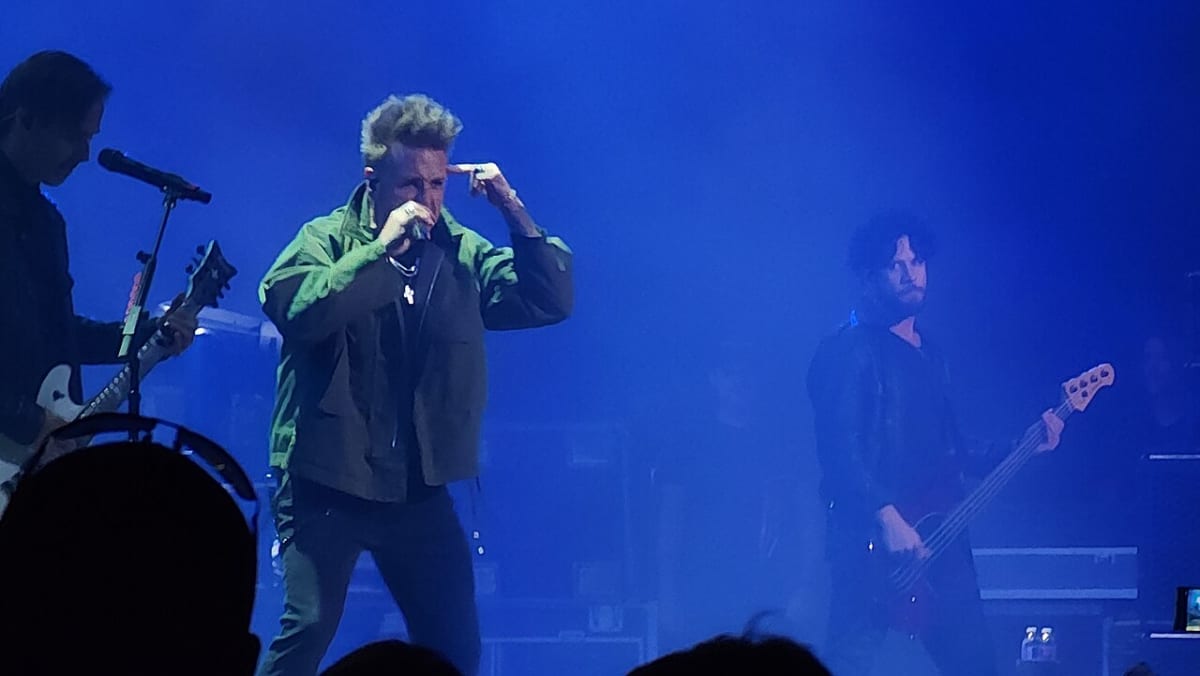 Jacoby Shaddix of Papa Roach performing live