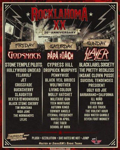 Slayer — 40 years of Reign in Blood celebrated at Rocklahoma 2026