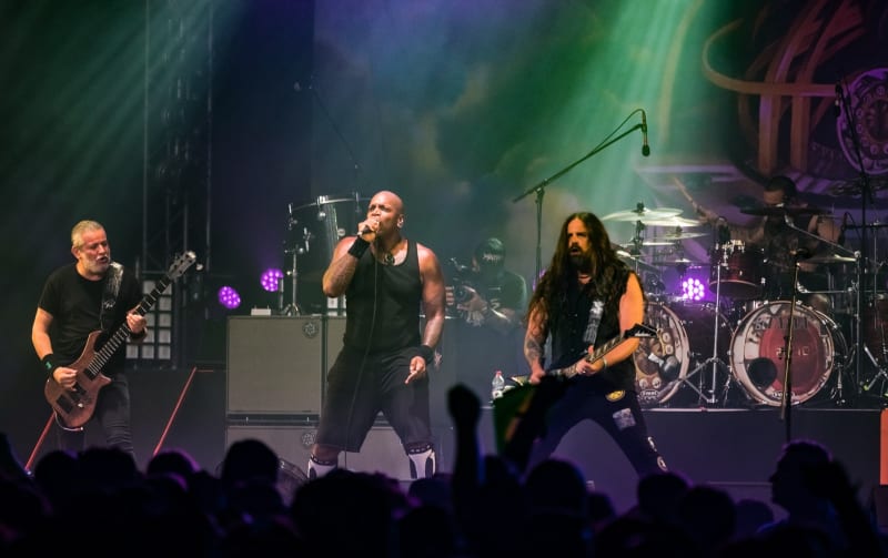 Sepultura performing live on stage during their farewell tour
