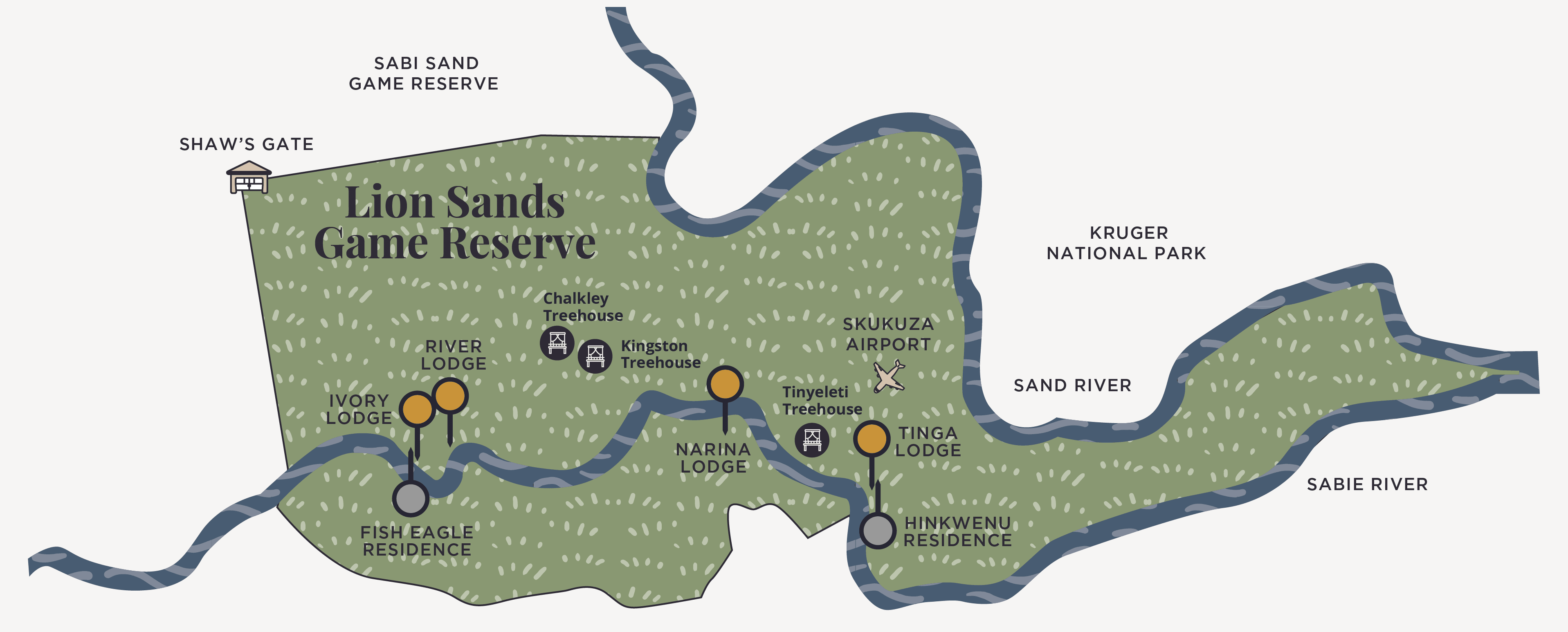 Lion Sands Game Reserve - Map