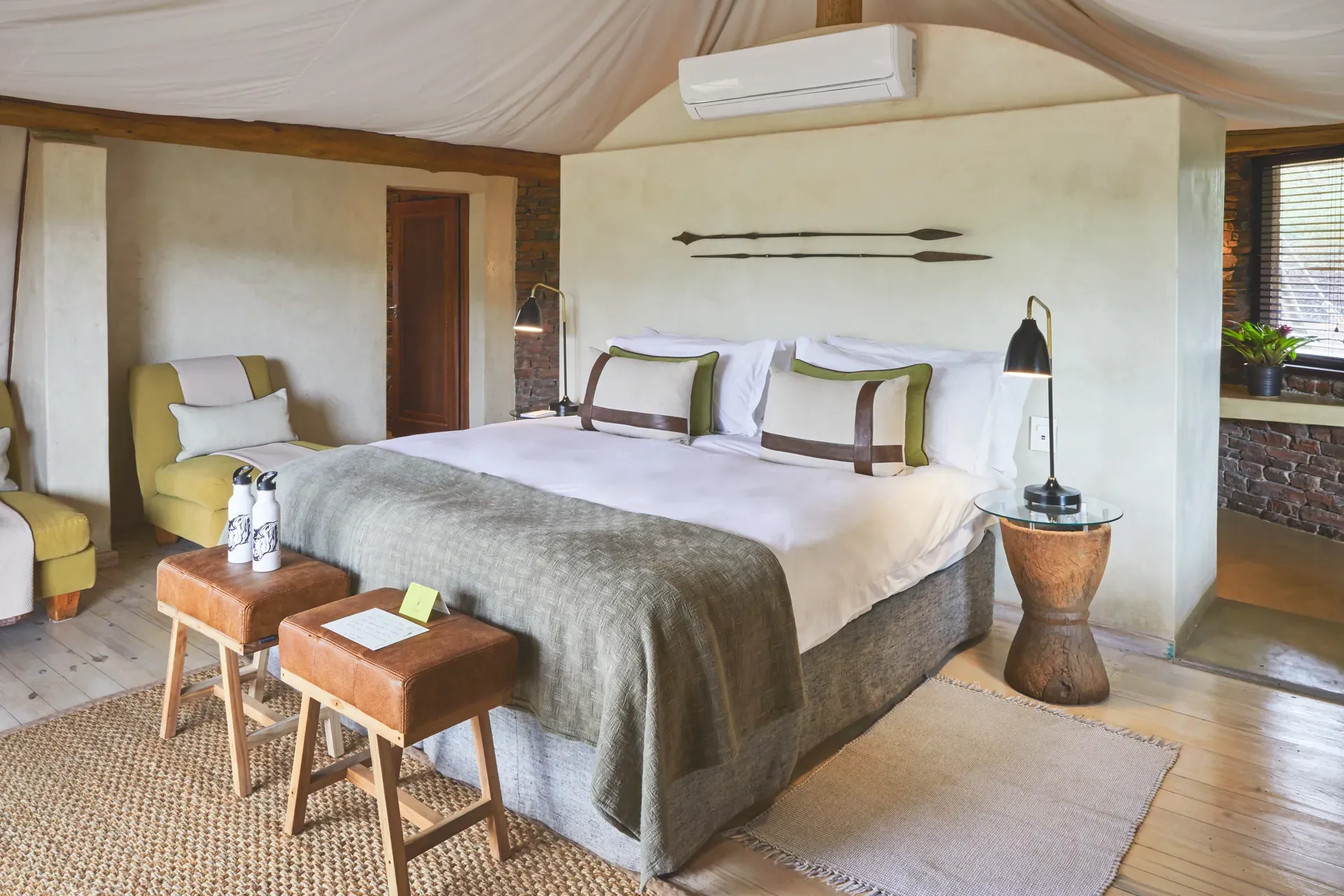Marataba Safari Lodge – Family Tent Suite bedroom, luxurious and peaceful with bush views.