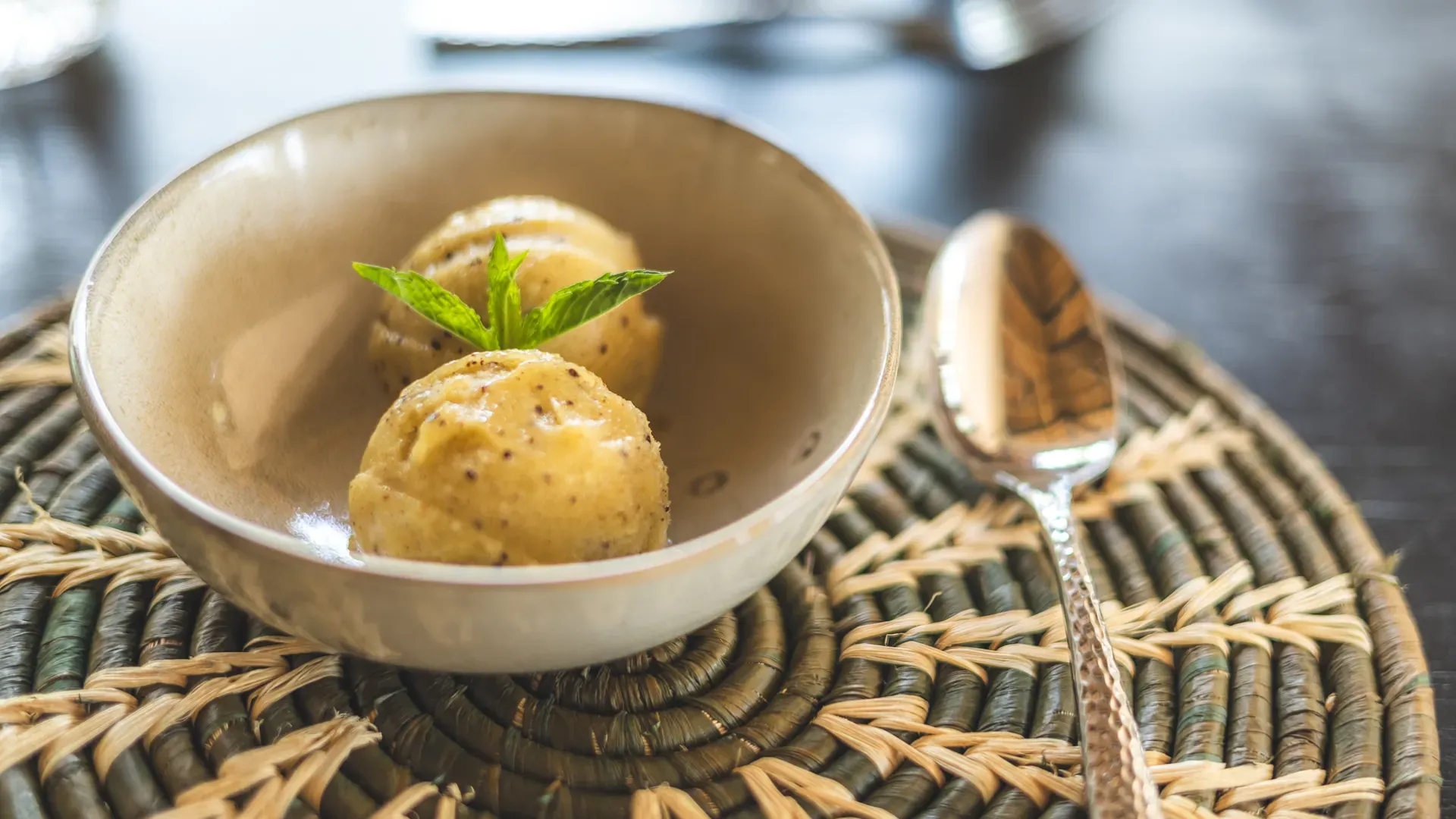 Bowl of delicious ice cream served at Monwana Lodge.