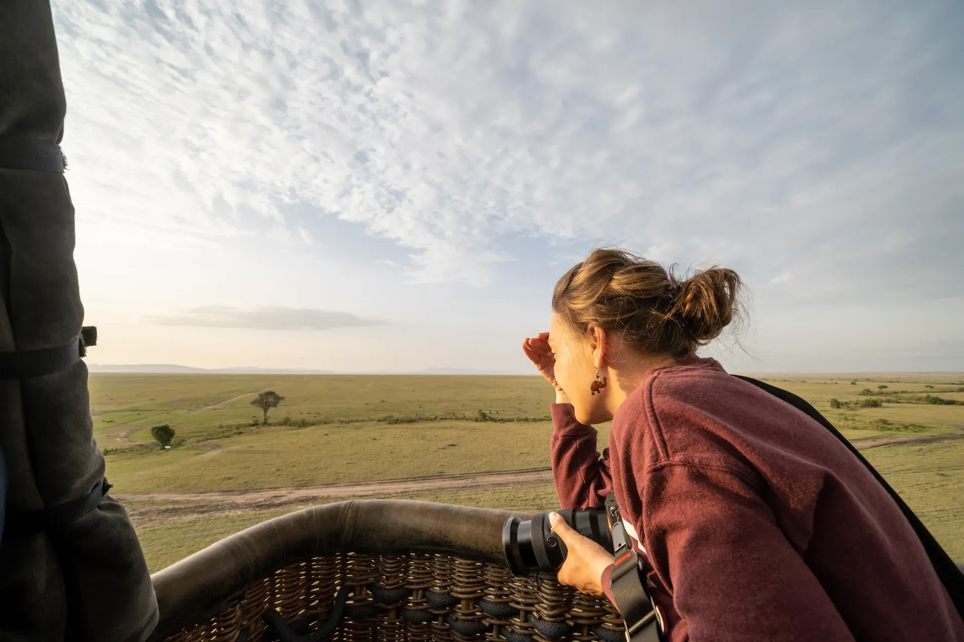 Bucket-list moment: guests enjoying a hot air balloon ride over the African bush