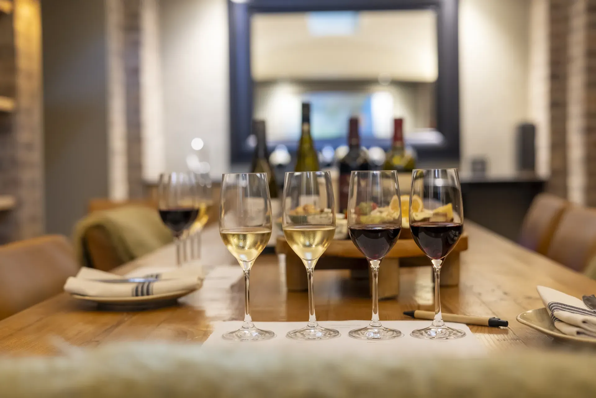 Curated wine selection prepared for tasting in the Monwana Lodge cellar.