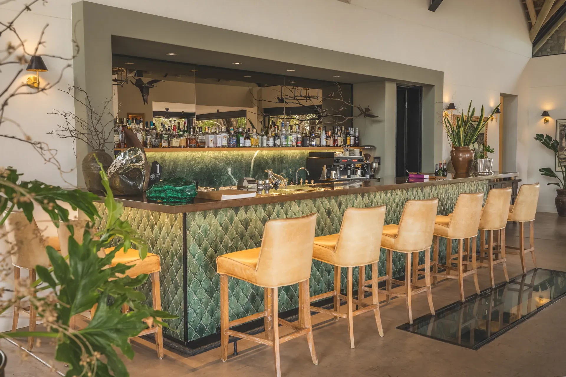 Bar area at Monwana offering drinks in a relaxed setting.