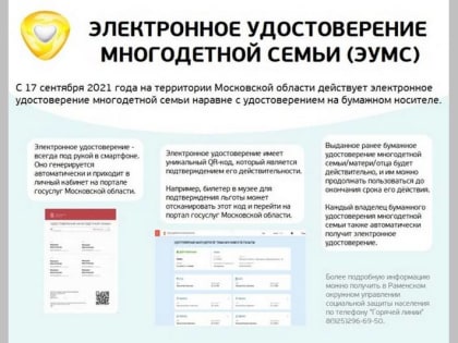 Многодетные семьи из Мытищ могут оформить электронное удостоверение