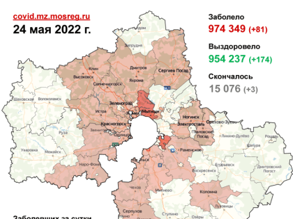 81 случай заболевания коронавирусом выявлен в Подмосковье за сутки