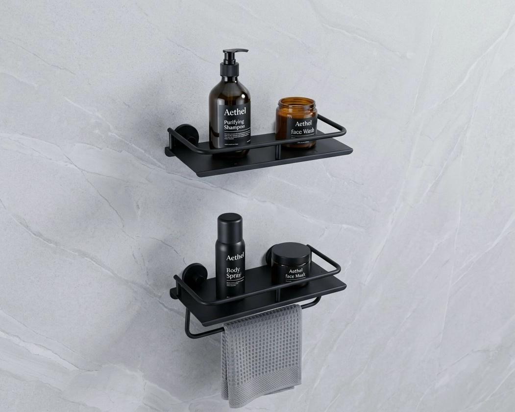  Bathroom Shelf with Towel Bar — Hardware — SIDDHI