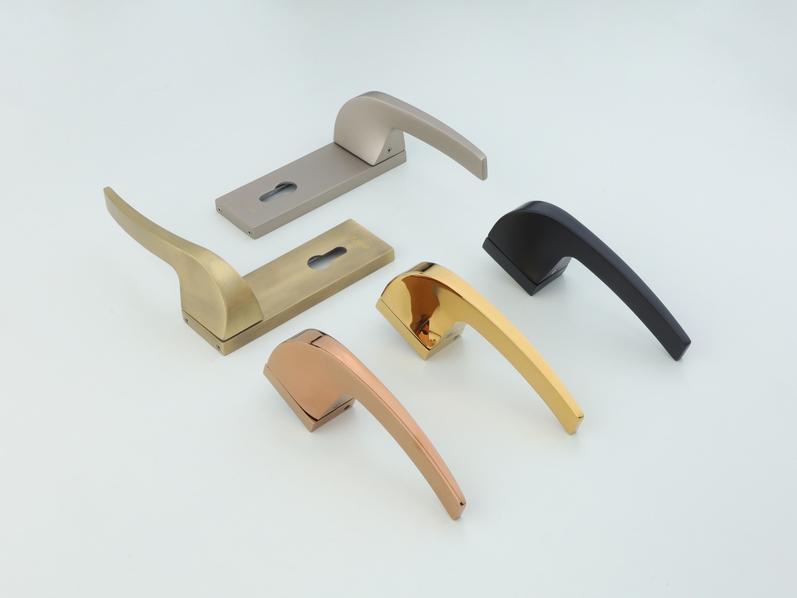 Premium Curved Lever Door Handle — RoseHandle — SIDDHI