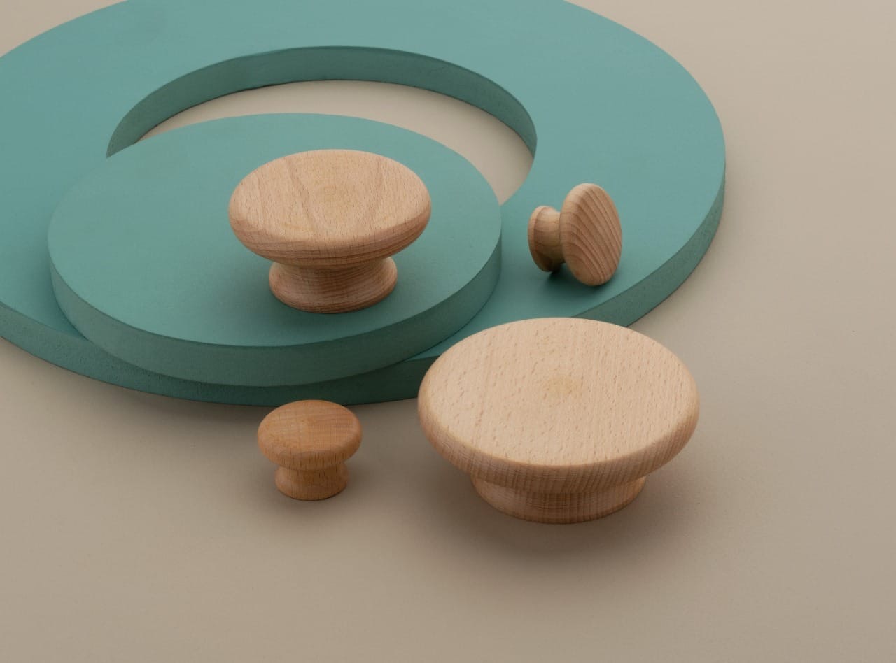 Premium Solid Wood Round Cabinet Knob — Hardware — SIDDHI