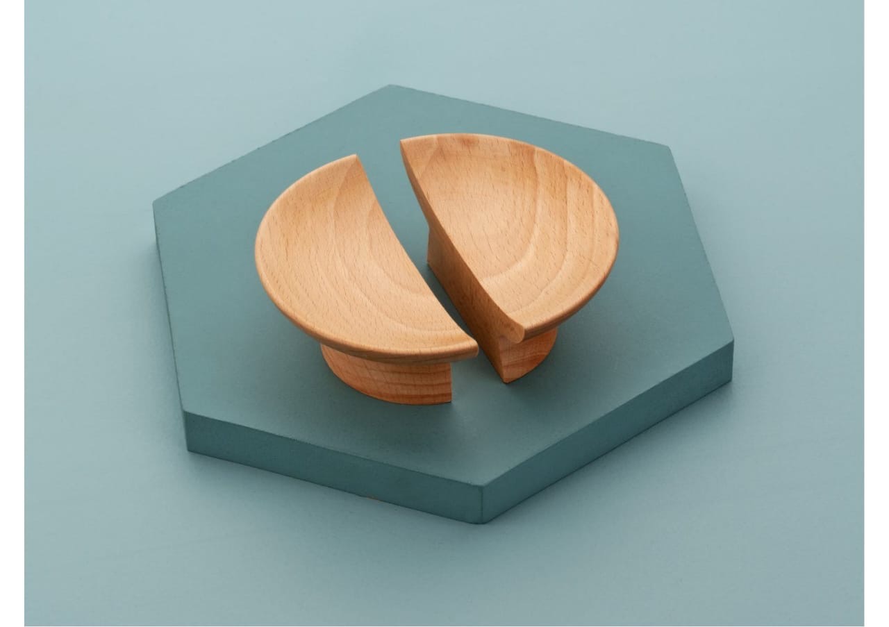 Premium Solid Wood Half-Moon Cabinet Knob — Hardware — SIDDHI