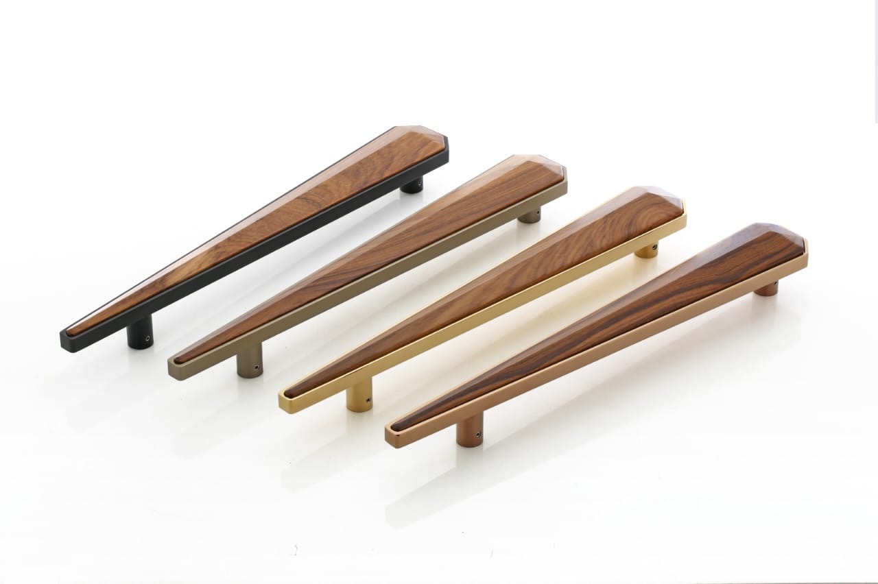Premium Wooden & Metal Tapered Cabinet Handle — Handle — SIDDHI