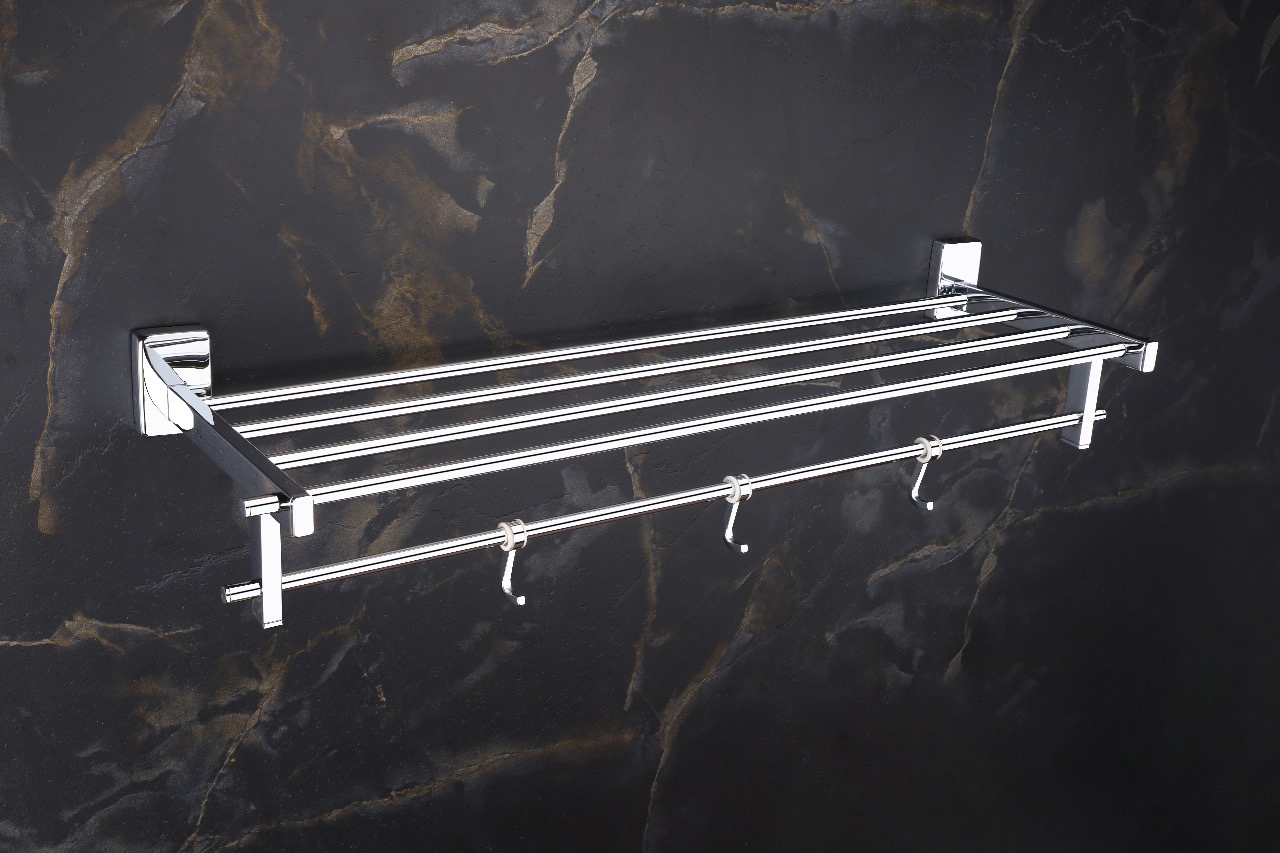 Premium Wall-Mounted Towel Rack with Hooks — Hardware — SIDDHI