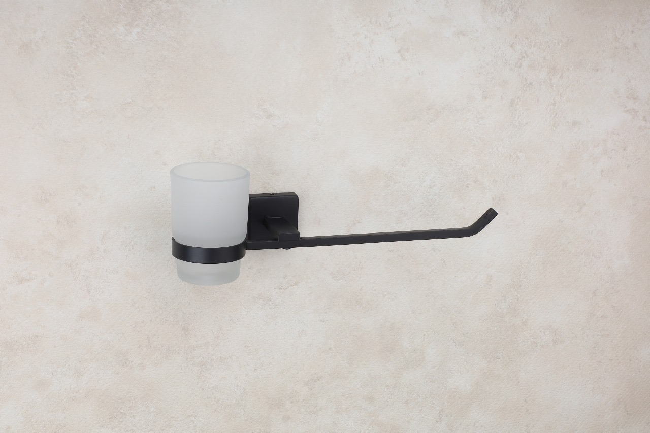 Premium Wall-Mounted Towel Bar with Tumbler Holder — Hardware — SIDDHI