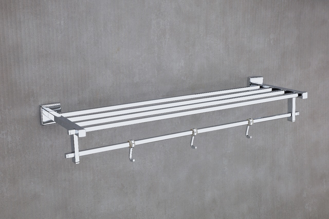 Premium Wall-Mounted Towel Rack with Hooks — Hardware — SIDDHI