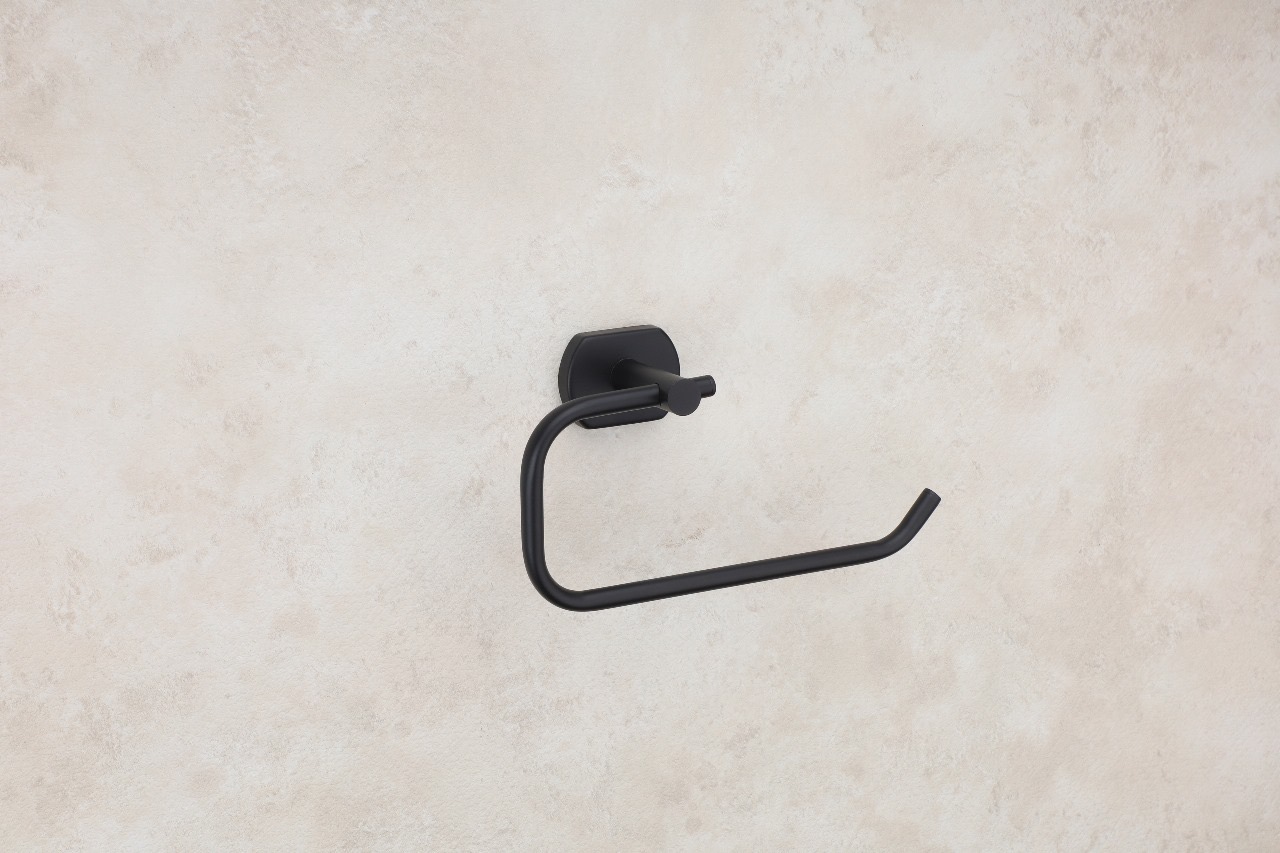 Premium Matte Black Open Toilet Paper Holder — Hardware — SIDDHI