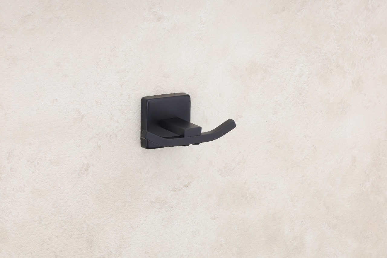 Premium Matte Black Double Robe Hook — Hardware — SIDDHI