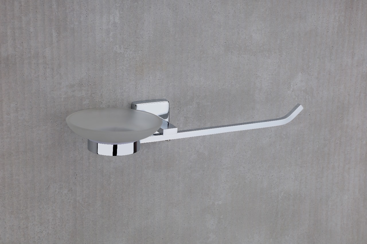Premium Soap Dish with Towel Bar – Chrome Finish — Hardware — SIDDHI