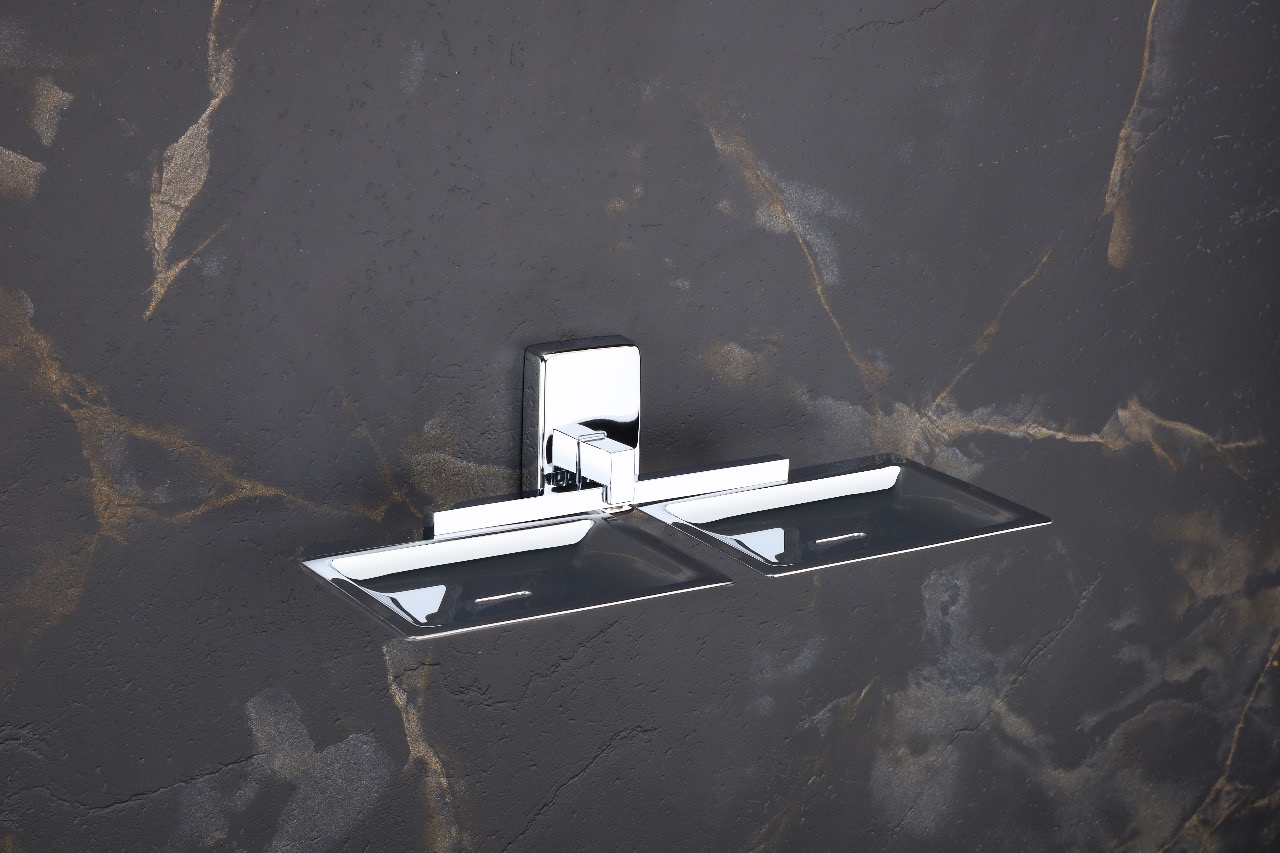 Premium Double Soap Dish – Chrome Finish — Hardware — SIDDHI