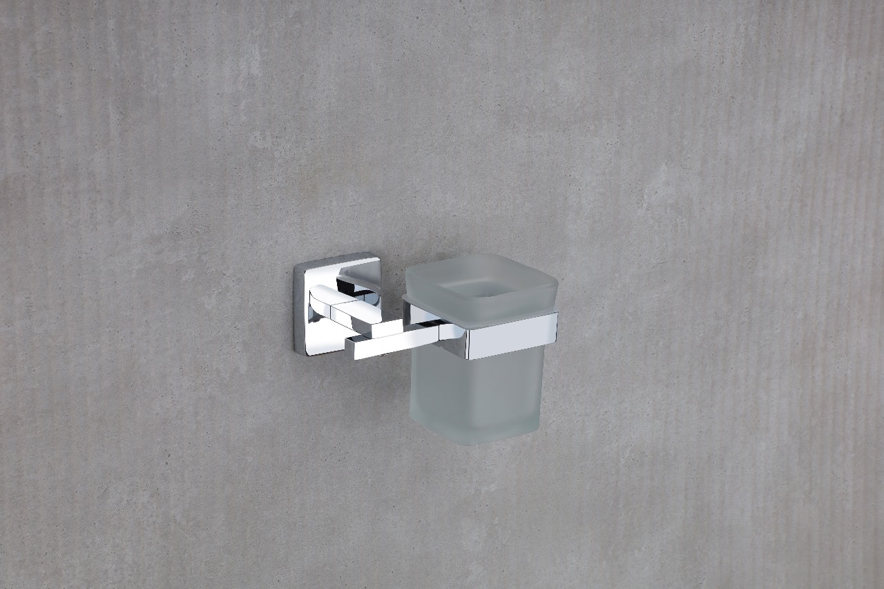 Premium Frosted Glass Tumbler Holder  — Hardware — SIDDHI