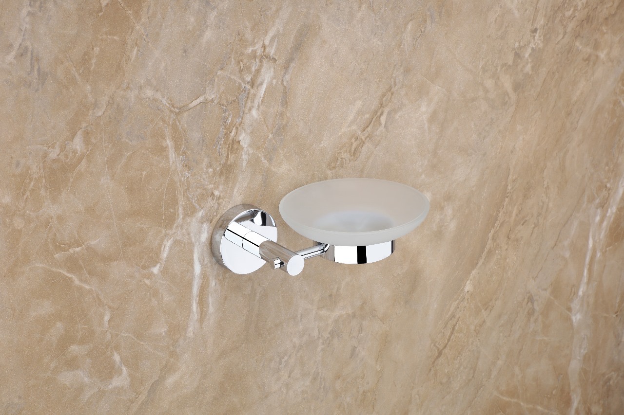 Premium Frosted Glass Soap Dish — Hardware — SIDDHI