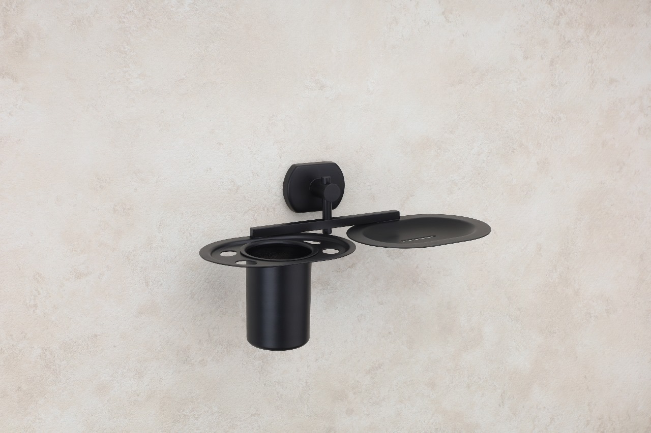 Premium Wall-Mounted Tumbler Holder with Soap Dish  — Hardware — SIDDHI