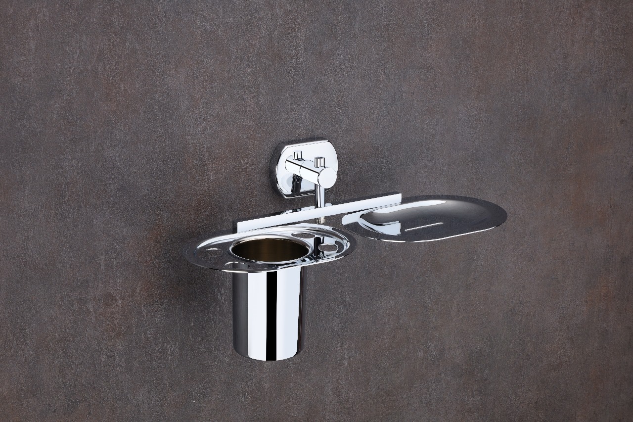 Premium Wall-Mounted Tumbler Holder with Soap Dish — Hardware — SIDDHI