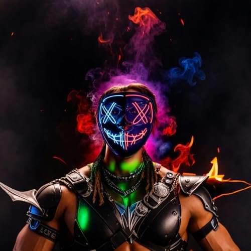 Vue 5 de Mascara Led Halloween Mascara