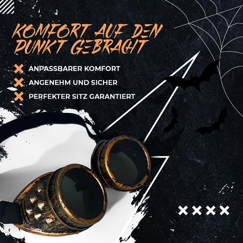 Vue 3 de Lunettes Steampunk Pour Homme