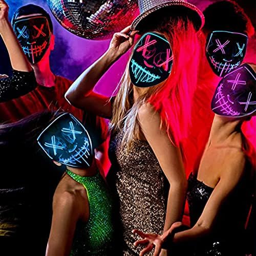 Vue 7 de Mascara Led Halloween Mascara