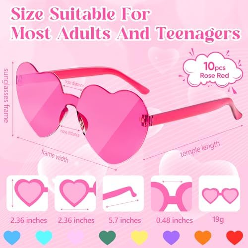 Vue 2 de Paar Dunkelviolette Herzsonnenbrillen Fur